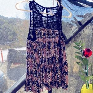 Xhilaration black lacey tank top